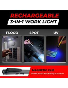 Luz de Trabajo LED GearLight GLT-TOH-RWRKLIGHT 3-en-1 2