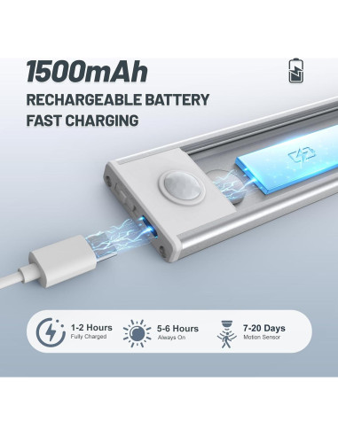 Paquete de 6 luces LED bajo gabinete AVEVA con sensor de movimiento