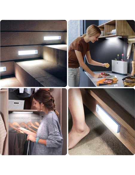 Paquete de 6 luces LED bajo gabinete AVEVA con sensor de movimiento Paquete de 6 luces LED bajo gabinete AVEVA con sensor de movimiento