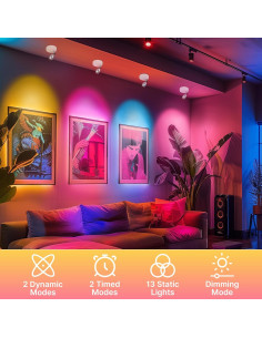 Paquete de 4 luces LED inalámbricas Destlife RGBW 13 colores 2