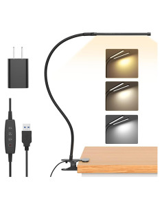 Lámpara de Libro LED iZell TBL401-BK con Clip y Cuello Flexible