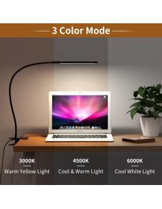 Lámpara de Libro LED iZell TBL401-BK con Clip y Cuello Flexible 2