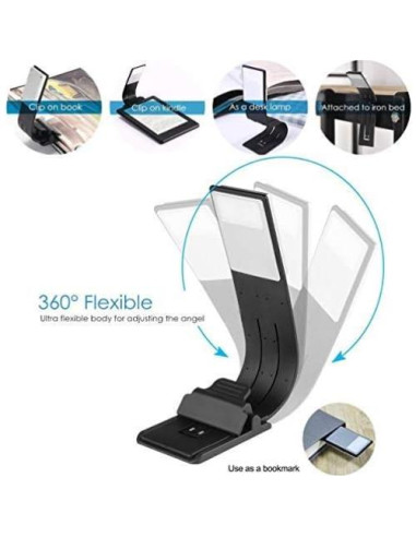 Luz de Libro LED Ytuomzi Recargable USB 4 Niveles Brillo