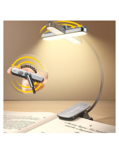 Luz de Libro Glocusent Rotatable Recargable 22 LED Gris