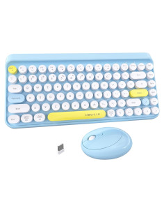 Teclado Inalámbrico KKT HD-01 Retro 84 Teclas Azul