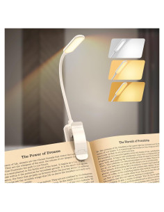 Luz de Libro LED Recargable Sotipevs YD-330 Blanca, 3 Temperaturas