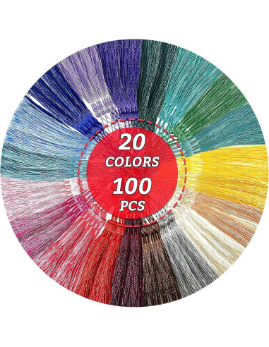 Borlas Suaves Creatrill 100 Pcs 13 cm Multicolor para DIY