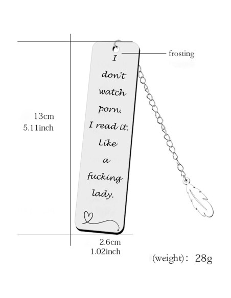 Marcador de Acero Inoxidable Teniinet 13cm con Grabado Divertido