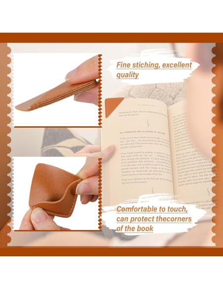 Marcadores de Página de Cuero Wayzton 6 Pcs Hechos a Mano