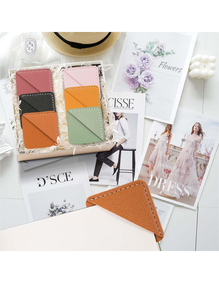 Marcadores de Página de Cuero Wayzton 6 Pcs Hechos a Mano