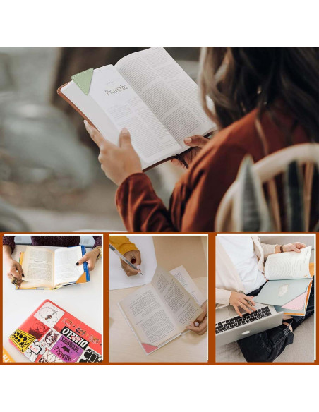 Marcadores de Página de Cuero Wayzton 6 Pcs Hechos a Mano