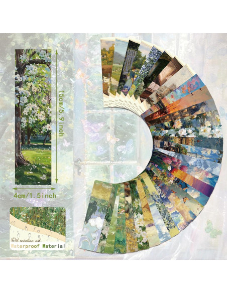 120 Marcadores de Página de Arte Van Gogh y Monet - Multicolor