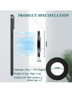 Soporte de Pared Magnético Usmallbee para Magsafe - 2 Piezas 2
