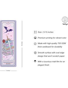 Set de 10 Marcadores de Tarot TwoDays 15.24x5.08 cm - Regalo para Amantes de Libros 2