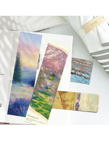 120 Marcadores de Página de Arte Van Gogh y Monet - Multicolor