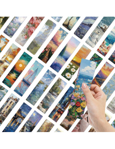 120 Marcadores de Página de Arte Van Gogh y Monet - Multicolor