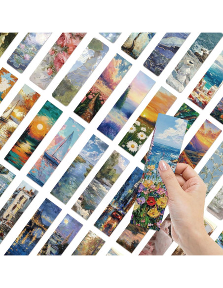 120 Marcadores de Página de Arte Van Gogh y Monet - Multicolor