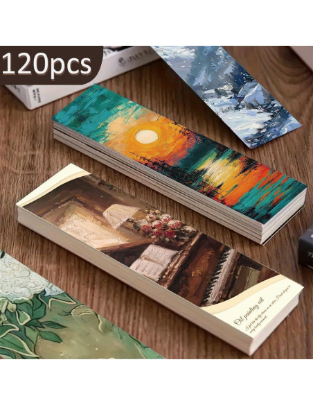 120 Marcadores de Página de Arte Van Gogh y Monet - Multicolor