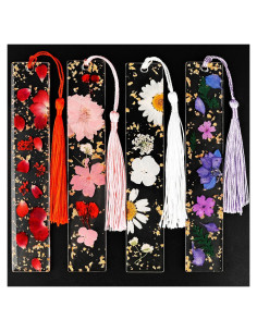 4 Marcadores de Flores Secas HLQHXWHZT con Borlas 14 cm