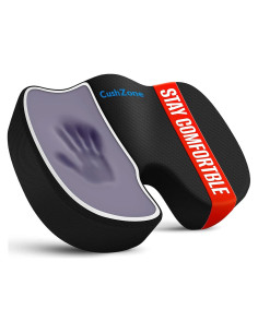 Cojín de Asiento Ergonómico CushZone - Espuma Viscoelástica Negro