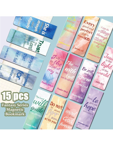 Marcadores Magnéticos Tumwisk 15PCS Citas Bíblicas Coloridos