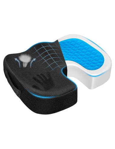 Cojín de Asiento de Gel Season Guard - Espuma Viscoelástica Negro