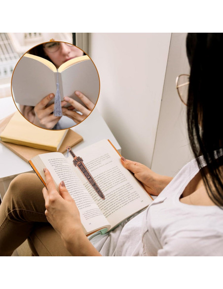 3 Marcadores de Espada de Madera Nogeqi Vintage con Borlas