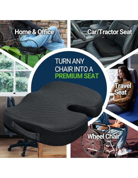 Cojín de Asiento de Gel Season Guard - Espuma Viscoelástica Negro Cojín de Asiento de Gel Season Guard - Espuma Viscoelástica Negro