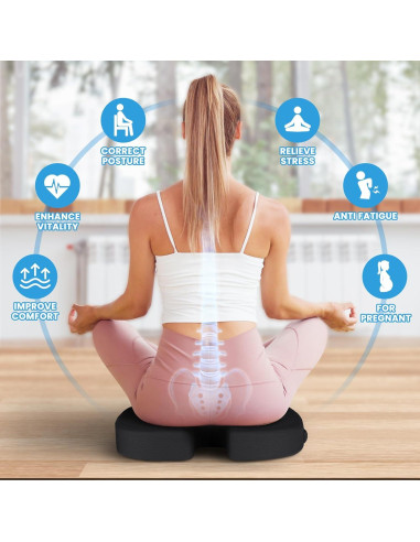 Cojín de Espuma de Memoria TushGuard Antideslizante Negro