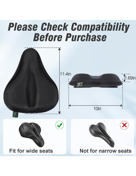 Cojín de Asiento de Bicicleta Zacro AKZABS2001 - Gel Acolchado