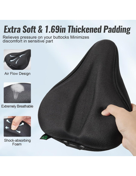 Cojín de Asiento de Bicicleta Zacro AKZABS2001 - Gel Acolchado