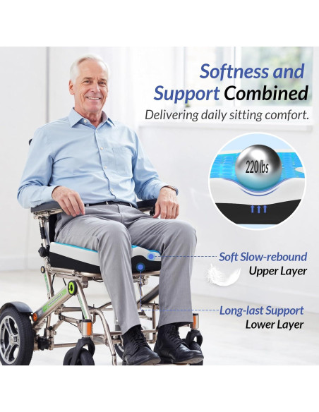 Cojín de Asiento ZIKEE Grande Espuma Viscoelástica 45.7x40.9cm