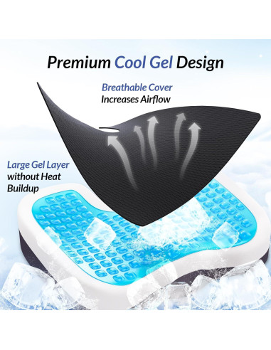 Cojín de Asiento ZIKEE Grande Espuma Viscoelástica 45.7x40.9cm