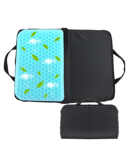 Cojín de Asiento Plegable Wllead Negro 36.8x26.9 cm Gel