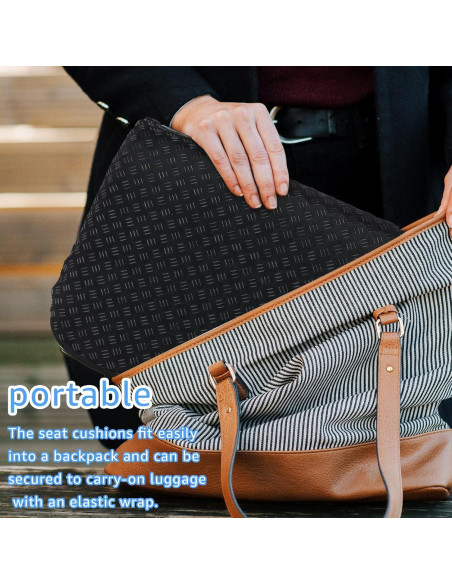 Cojín de Asiento Plegable Wllead Negro 36.8x26.9 cm Gel