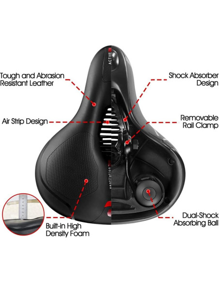 Cojín de Asiento de Bicicleta LCYMD Impermeable 24.6x20.3cm