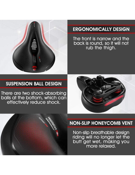 Cojín de Asiento de Bicicleta LCYMD Impermeable 24.6x20.3cm