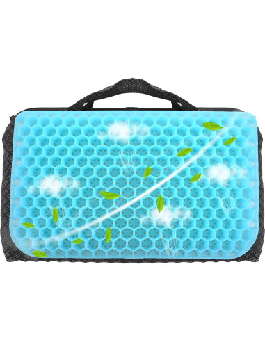 Cojín de Asiento Plegable Wllead Negro 36.8x26.9 cm Gel