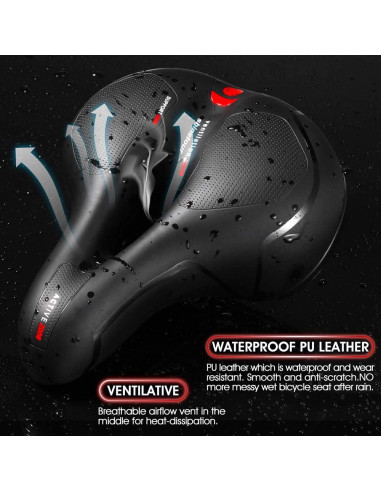 Cojín de Asiento de Bicicleta LCYMD Impermeable 24.6x20.3cm