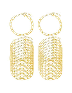 Kit de Pulseras de Cadena Tiggell 20 Piezas Aleación Oro