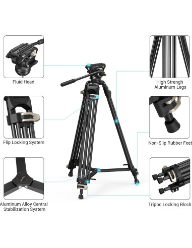 Trípode de Video SmallRig AD-01 73" con Cabezal Fluido