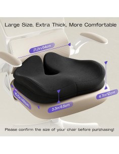 Cojín Viscoelástico ZZ-WELL para Silla de Oficina 54x42 cm 2