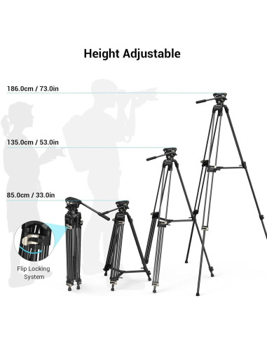 Trípode de Video SmallRig AD-01 73" con Cabezal Fluido