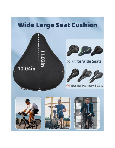 Cojín de Asiento de Bicicleta Fitense - Gel Acolchado Grande
