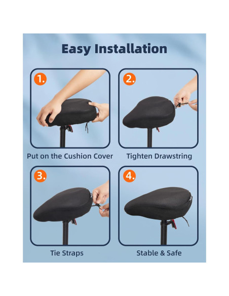 Cojín de Asiento de Bicicleta Fitense - Gel Acolchado Grande