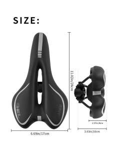 Asiento de Bicicleta Gel MSDADA Impermeable Unisex 28x17 cm 2