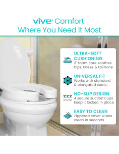 Cojín Elevador para Inodoro Vive - Espuma Acolchada 5.08 cm 2