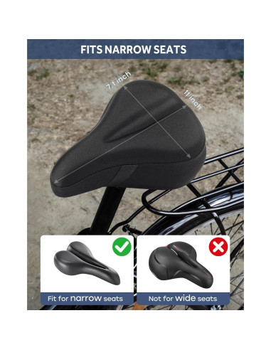 Funda de Asiento de Bicicleta MXMXK Acolchada Gel Negro