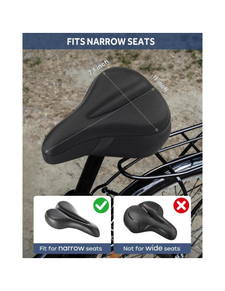 Funda de Asiento de Bicicleta MXMXK Acolchada Gel Negro