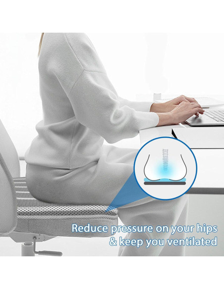 Cojín de Silla de Oficina AEROiVi 44.9x44.9cm Transpirable